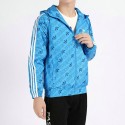 impermeable adidas homme - veste à capuche essentials french terry 3 stripes full zip